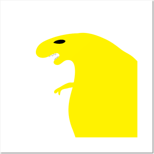 yellow t-rex Posters and Art